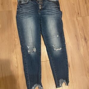 KanCan Dark Blue Distressed Skinny Jeans